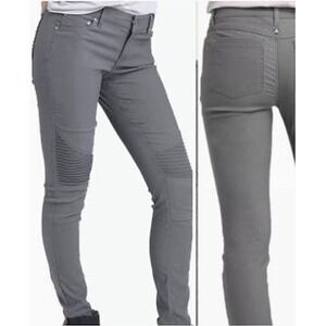 Prana Brenna Pant Skinny 5 Pocket‎ Moto Pant Gray Women's Size 8 Lightweight